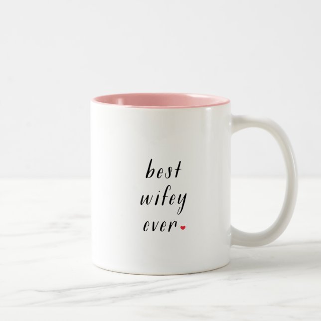 Caneca De Café Em Dois Tons O melhor wifey caneca de café de sempre dois tons (Direita)