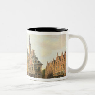 Caneca De Café Em Dois Tons O mercado com o Raadhuis