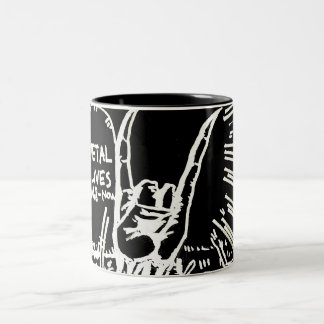 Caneca De Café Em Dois Tons O metal vive "caneca "