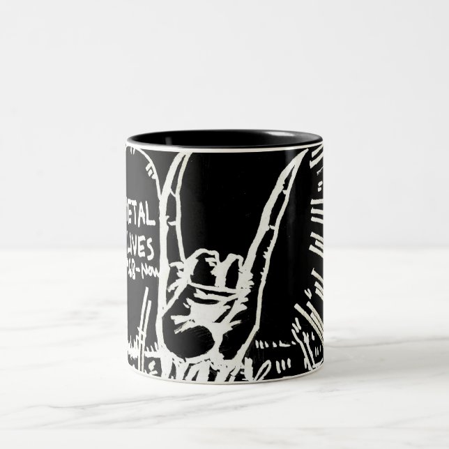 Caneca De Café Em Dois Tons O metal vive "caneca " (Centro)