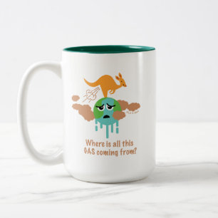 Caneca De Café Em Dois Tons O metano do canguru Fart