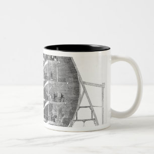Caneca De Café Em Dois Tons O modelo da terra, 1851 de Wyld