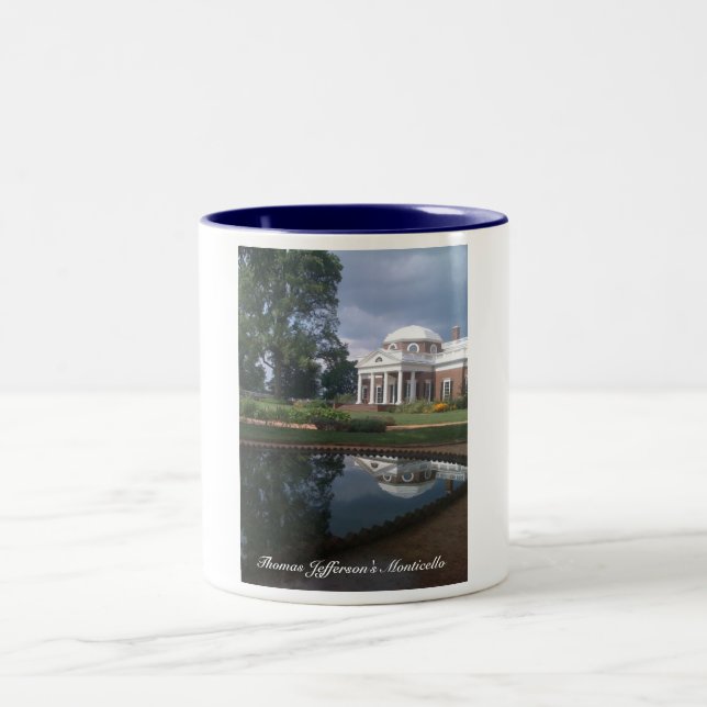 Caneca De Café Em Dois Tons O Monticello de Thomas Jefferson (Centro)