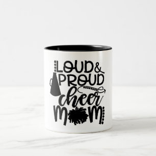 CANECA DE CAFÉ EM DOIS TONS O MUG PARA UMA "MÃE ORGULHOSA DE UM CHEERLEADER"