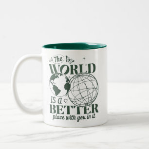Caneca De Café Em Dois Tons O Mundo É Um Lugar Melhor Com Você Nele Ansiedade