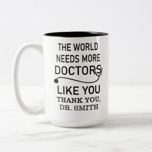 Caneca De Café Em Dois Tons O Mundo Precisa de Mais Médicos Como Você, Nome Pe