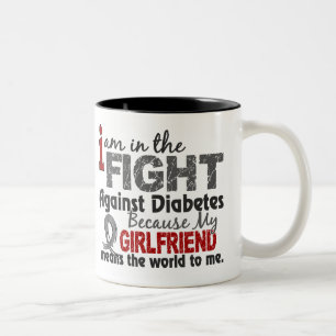 Caneca De Café Em Dois Tons O namorada significa-me o mundo diabetes