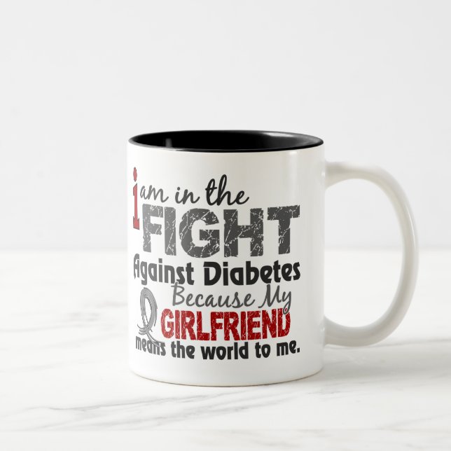 Caneca De Café Em Dois Tons O namorada significa-me o mundo diabetes (Direita)