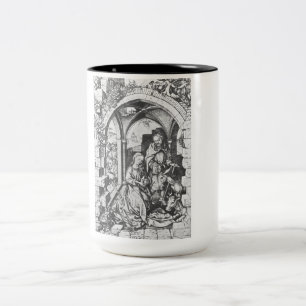 Caneca De Café Em Dois Tons O Nascimento de Jesus (por Martin Schongauer)