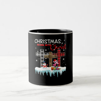 Caneca De Café Em Dois Tons O Natal Começa Com O Amor Do Cristo Flamingo