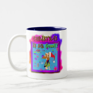 Caneca De Café Em Dois Tons O Natal é tão groovy Mug