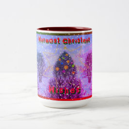 Caneca De Café Em Dois Tons O Natal Mais Quente Deseja Neve Colorida