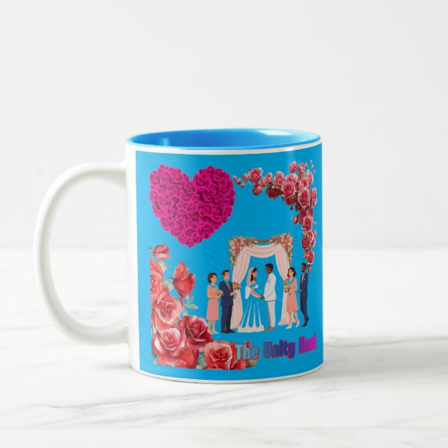 Caneca De Café Em Dois Tons O Nó da Unidade azul (Esquerda)