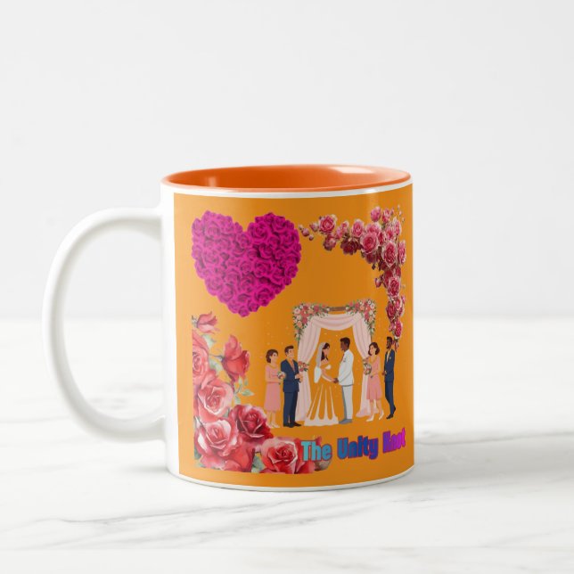 Caneca De Café Em Dois Tons O Nó da Unidade laranja (Esquerda)