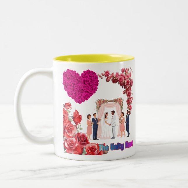 Caneca De Café Em Dois Tons O Nó Unity branco (Esquerda)
