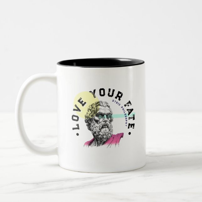 Caneca De Café Em Dois Tons O Obstáculo É O Caminho - Citação Marcus Aurelius (Esquerda)