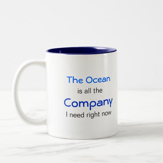 Caneca De Café Em Dois Tons O Oceano é a Companhia (Esquerda)