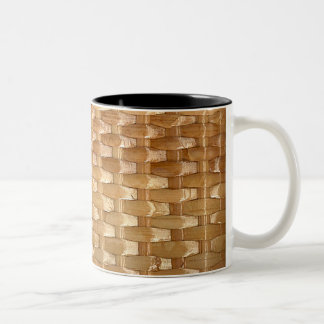 Caneca De Café Em Dois Tons O olhar da textura de vime de Basketweave da laca