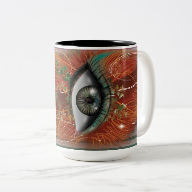 Caneca De Café Em Dois Tons O Olho de Nikole (Frente Esquerda)