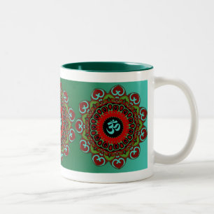 Caneca De Café Em Dois Tons O OM do caos agride - calmo