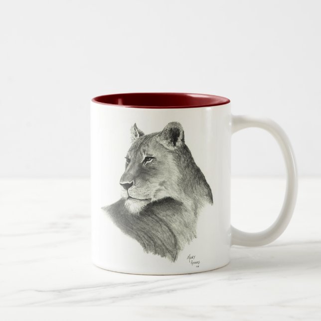 Caneca De Café Em Dois Tons O orgulho do leão - Borgonha (Direita)