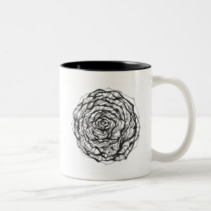 Caneca De Café Em Dois Tons O Ornamental abstrato aumentou