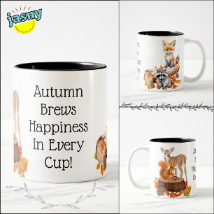 Caneca De Café Em Dois Tons O outono gera felicidade