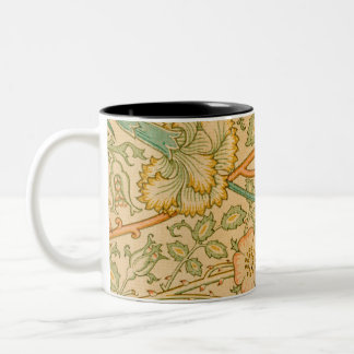 Caneca De Café Em Dois Tons O padrão rosa e Rosa famoso de William Morris