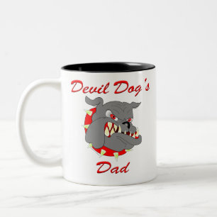 Caneca De Café Em Dois Tons O pai de cão de diabo do USMC