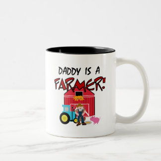 Caneca De Café Em Dois Tons O pai é camiseta e presentes de um fazendeiro
