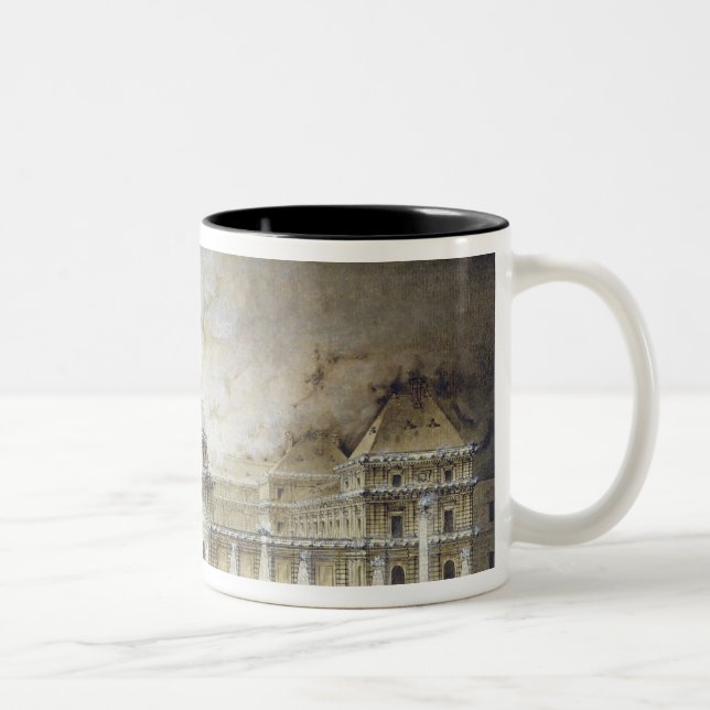 Caneca De Café Em Dois Tons O palácio de Luxembourg iluminado (Direita)