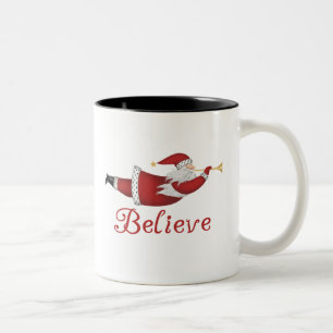 Caneca De Café Em Dois Tons O papai noel acredita