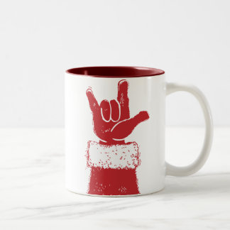 Caneca De Café Em Dois Tons O papai noel ama-o