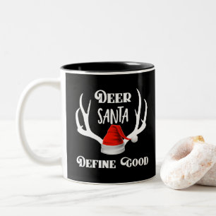 Caneca De Café Em Dois Tons O papai noel dos cervos define os bons Antlers da