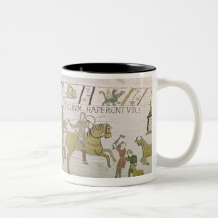 Caneca De Café Em Dois Tons O passeio dos cavaleiros a Hastings à forragem