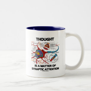 Caneca De Café Em Dois Tons O pensamento é uma matéria da atenção Synaptic