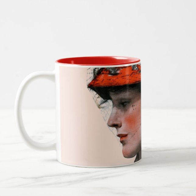 Caneca De Café Em Dois Tons O perfil da mulher (Esquerda)