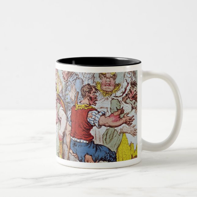 Caneca De Café Em Dois Tons O Pock da vaca ou os efeitos maravilhosos (Direita)