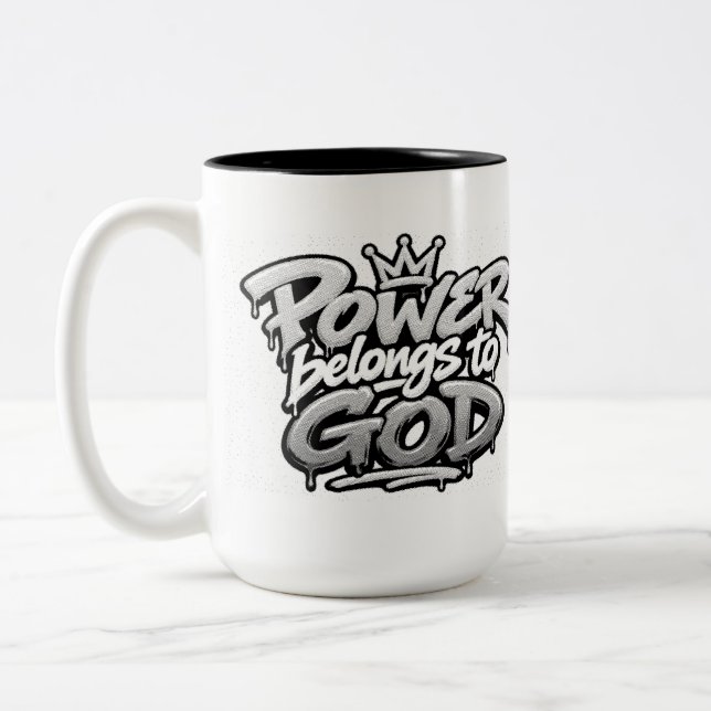 Caneca De Café Em Dois Tons O poder pertence a Deus (Esquerda)