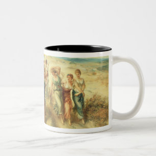 Caneca De Café Em Dois Tons O poeta Anacreon (570-485 BC) com seus musas, 189