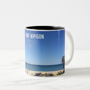 Caneca De Café Em Dois Tons O ponto no ponto Nipigon Envoltório-em torno da