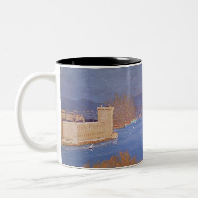 Caneca De Café Em Dois Tons O porto de Marselha, 1901 (Esquerda)