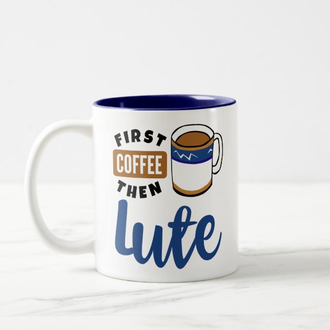 Caneca De Café Em Dois Tons O primeiro café Lute então o melómano (Esquerda)