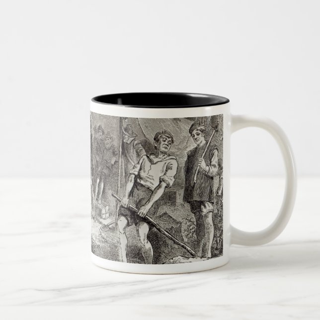 Caneca De Café Em Dois Tons O primeiro dia em Jamestown (Direita)