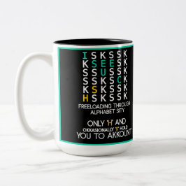 Caneca De Café Em Dois Tons O Processo Contra C: Alphabet Mug Engraçado