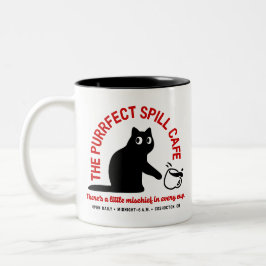 Caneca De Café Em Dois Tons O Purrfect Derramar Cafe 11 oz.