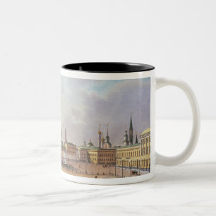 Caneca De Café Em Dois Tons O quadrado do teatro em Moscovo