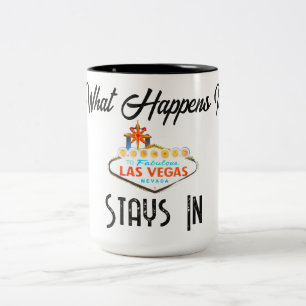 Caneca De Café Em Dois Tons O que acontece em Vegas fica em Vegas Caneca ☕ E