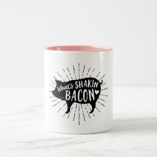 Caneca De Café Em Dois Tons O que é divertimento do bacon de Shakin