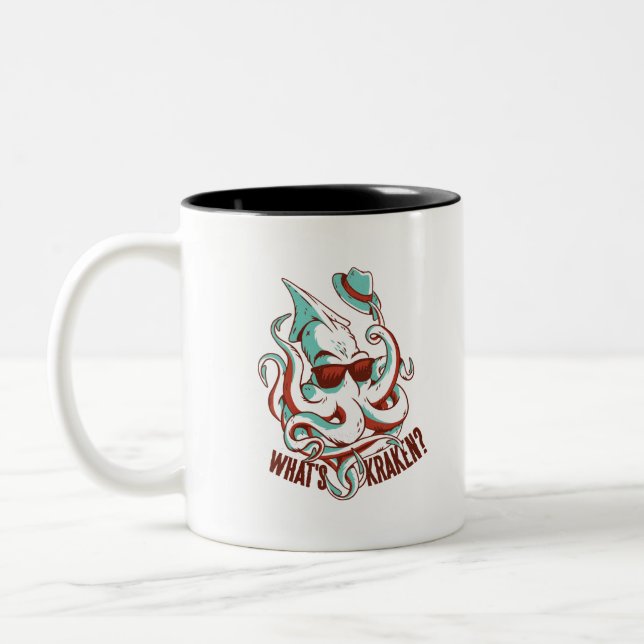 Caneca De Café Em Dois Tons O que é Kraken? (Esquerda)
